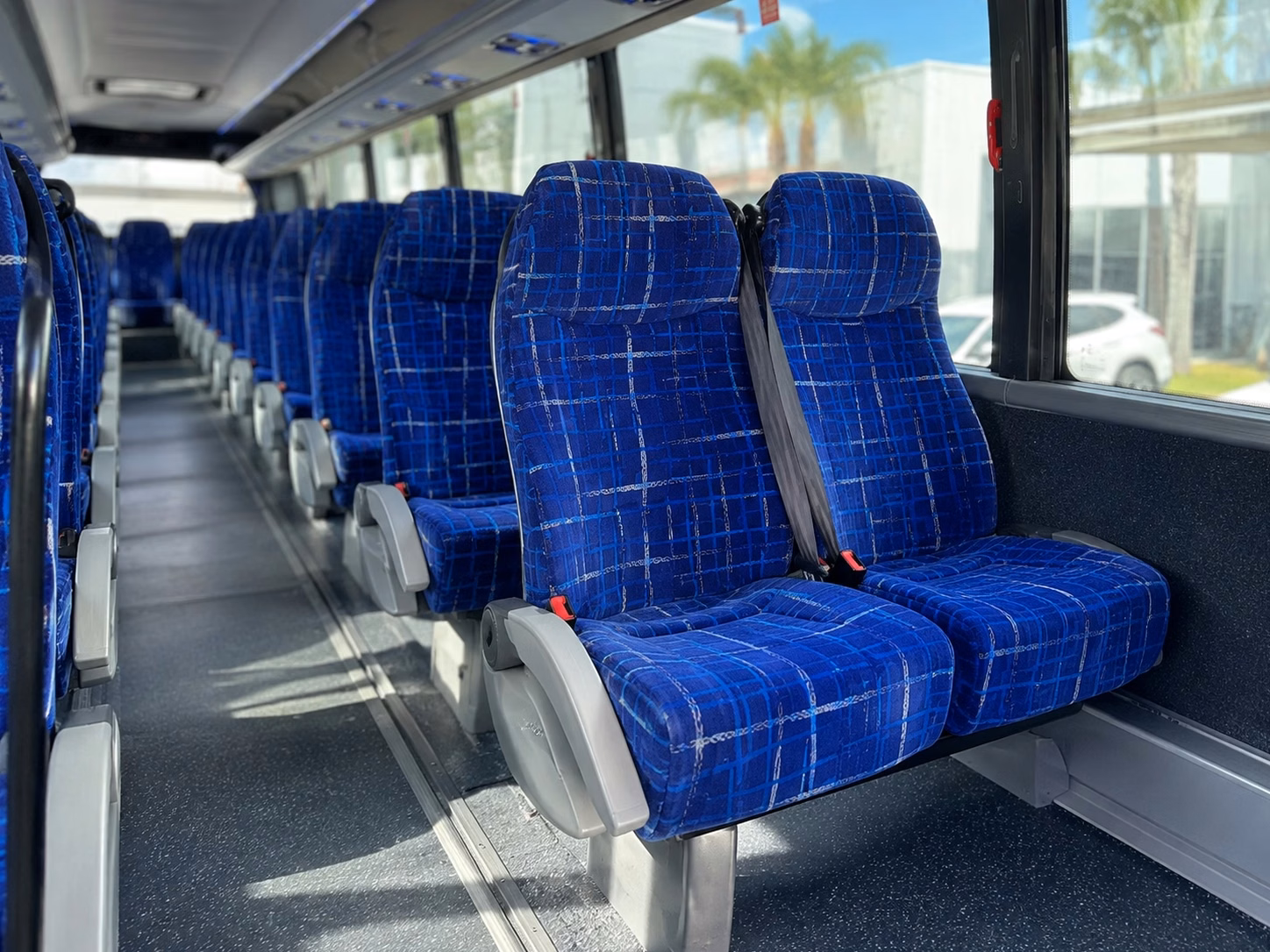 56 passenger charter bus inside